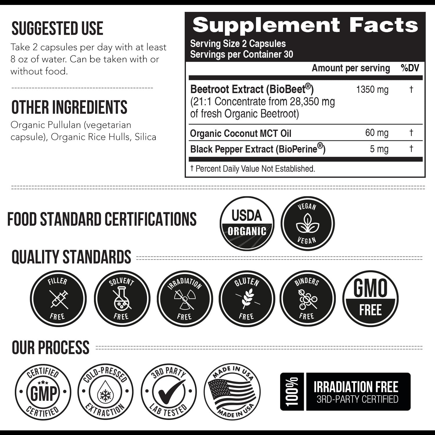 BioBeet Max Strength Beet Root Capsules - 21:1 Concentrate, Each Serving Derived from 28,350 mg Triquetra Health Au supplements