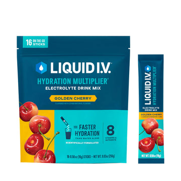 Liquid I.V.® Hydration Multiplier - Golden Cherry | Electrolyte Powder Drink Mix | 1 Pack (16 Servings) Liquid I.V. Au supplements