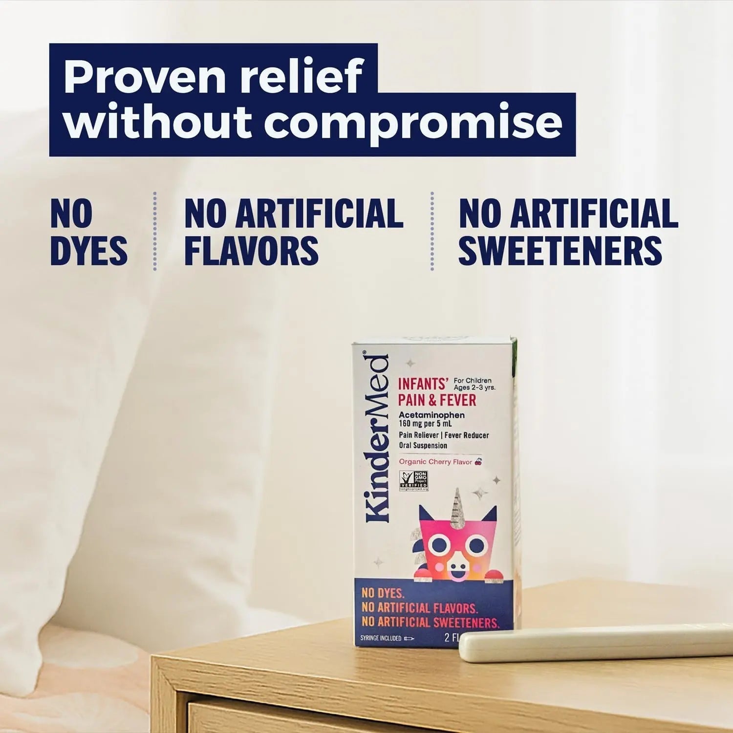 KinderMed Infants' Pain & Fever Medicine, No Dyes, No Artificial Flavors, No Artificial Sweeteners, Vegan, Non-GMO, Gluten Free, Organic Cherry Flavor, Two Pack, 2 x 2 fl. oz KinderMed Au supplements