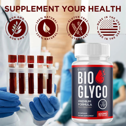 (2 Pack) Bio Glyco Capsules, Official BioGlyco Blood Health Support Pills with All Natural Ingredients, Advanced Blood Optimizer with Maximum Strength Premium Vitamins for Women & Men (120 Capsules) Syvornz supplements