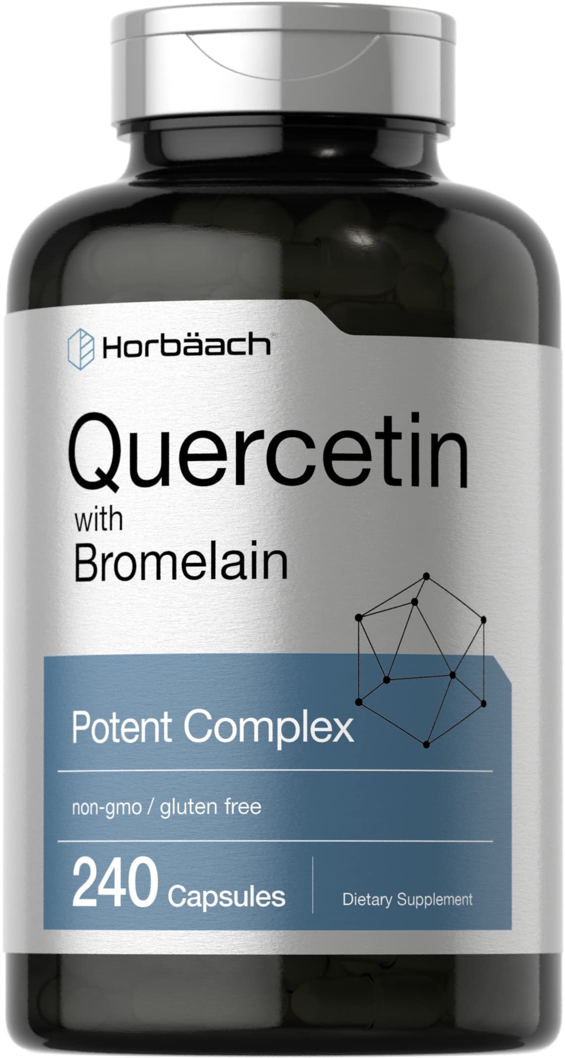 Quercetin with Bromelain Supplement | 240 Capsules | Non-GMO and Gluten Free Horbäach Au supplements