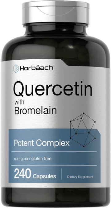 Quercetin with Bromelain Supplement | 240 Capsules | Non-GMO and Gluten Free Horbäach Au supplements