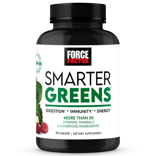 FORCE FACTOR Smarter Greens Tablets, Greens Supplement with 25+ Superfoods and Antioxidants to Improve Digestion, Reduce Stress, Strengthen Immunity, and Support Metabolism, 90 Tablets Force FactorAU supplements