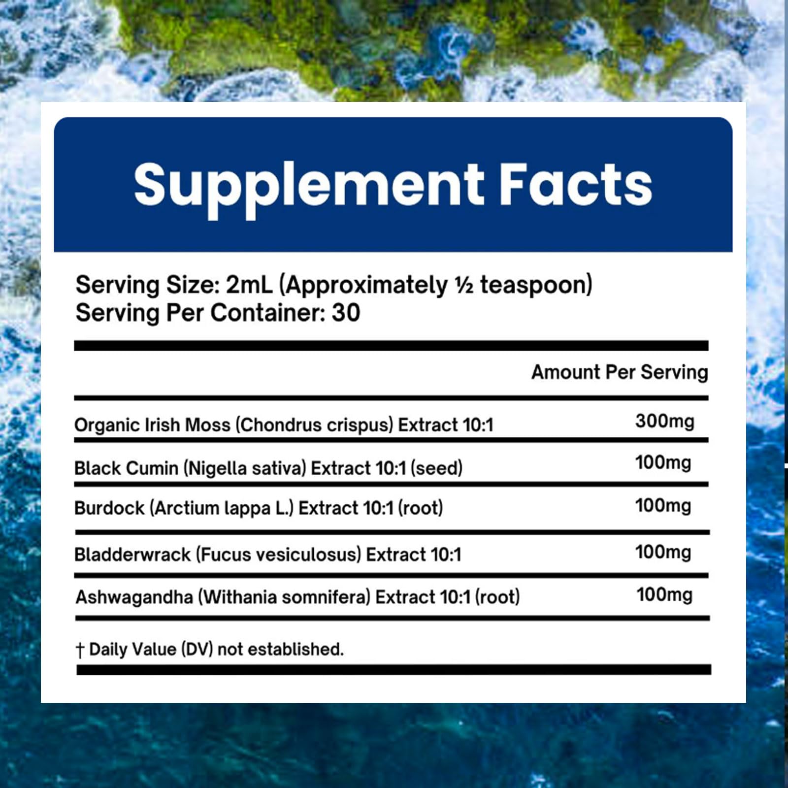 Velestoff Irish Seamoss Thyroid Hormone Regulator, Velestoff Thyroid Support Drops | Sea Moss, Black Seed Oil, Ashwagandha, Burdock Root, Bladderwrack, Hormone Balance & Support - 2 FL.OZ (1 Pcs) Velestoff Au supplements