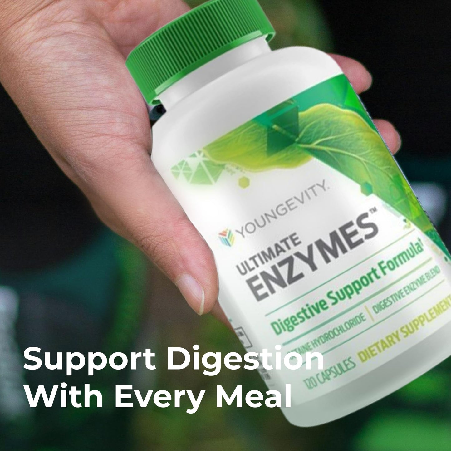 Youngevity Ultimate Enzymes® - Multi Enzymes for Digestion, Gas & Bloating Relief - Betaine HCl, Ox Bile, Pancreatine 10X, Papain 6M, Pepsin 1:3000 (120 Capsules) YoungevityUS supplements