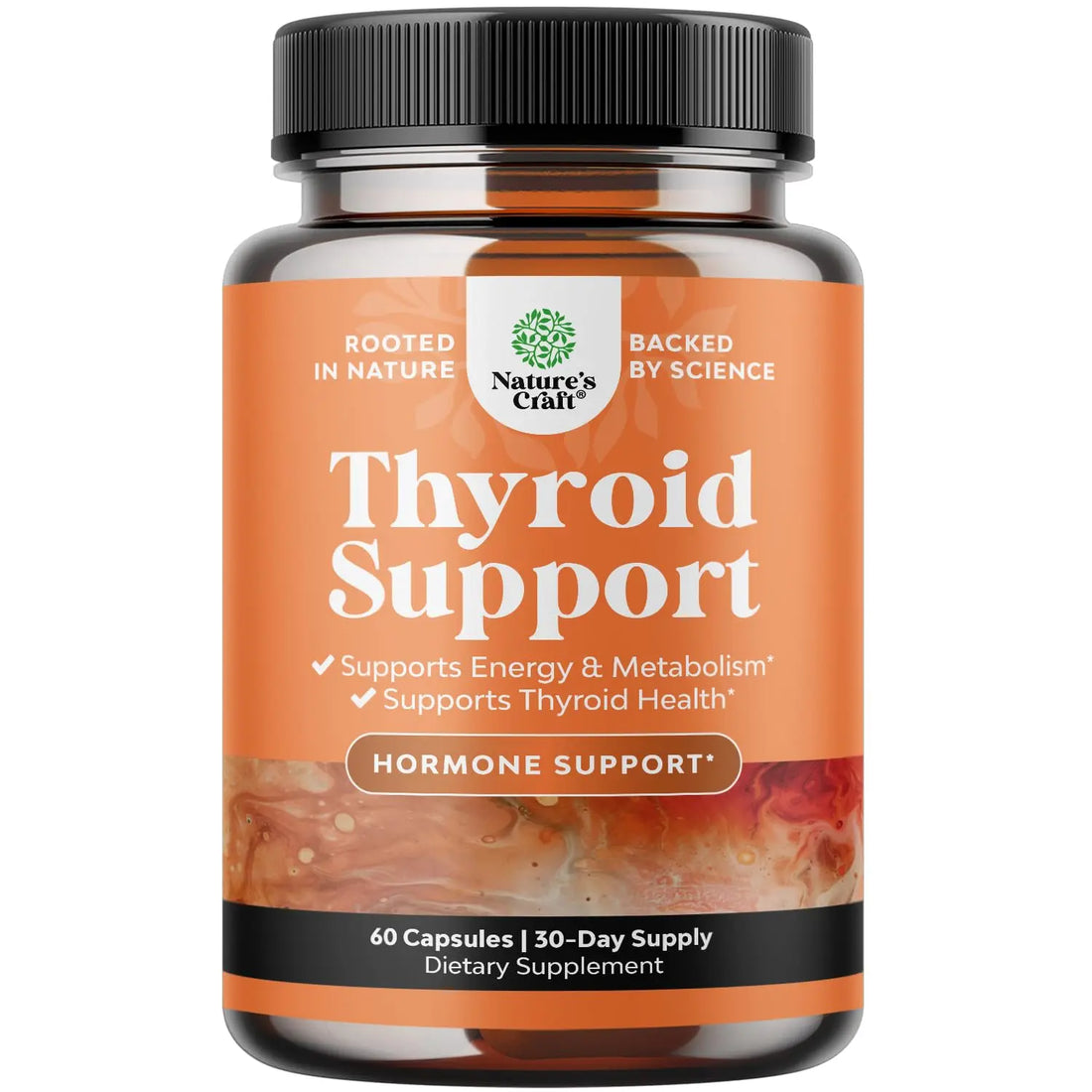 Herbal Thyroid Support Complex - Potent Kelp Iodine Supplement with L Tyrosine, Bladderwrack, Selenium & Pure Ashwagandha for Hormone Balance Natures Craft uk supplements
