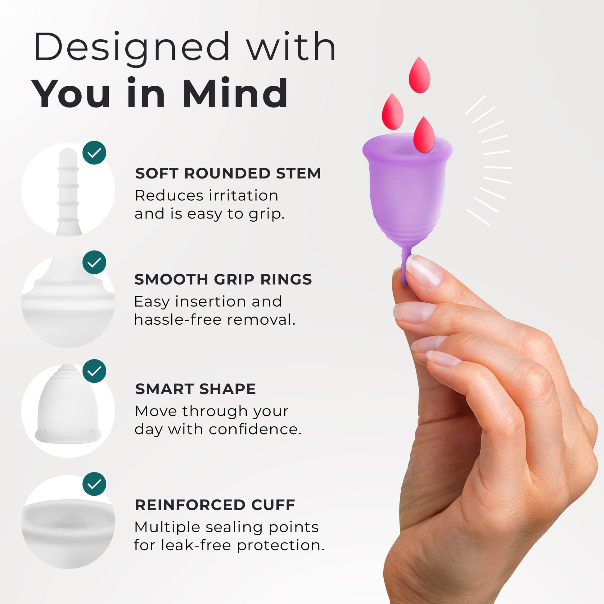 EcoBlossom Reusable Menstrual Cup Set - The Most Reliable Medical Grade Silicone Period Cups EcoBlossom Au supplements