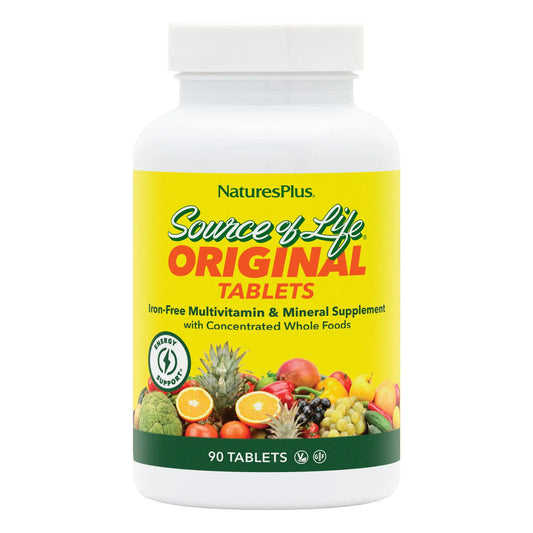NaturesPlus Source of Life No Iron - 90 Tablets - Multivitamin & Mineral Supplement with Vitamin D3 - Supports Natural Energy & Well-Being - Gluten Free, Vegetarian - 30 Servings NaturesPlusAU supplements