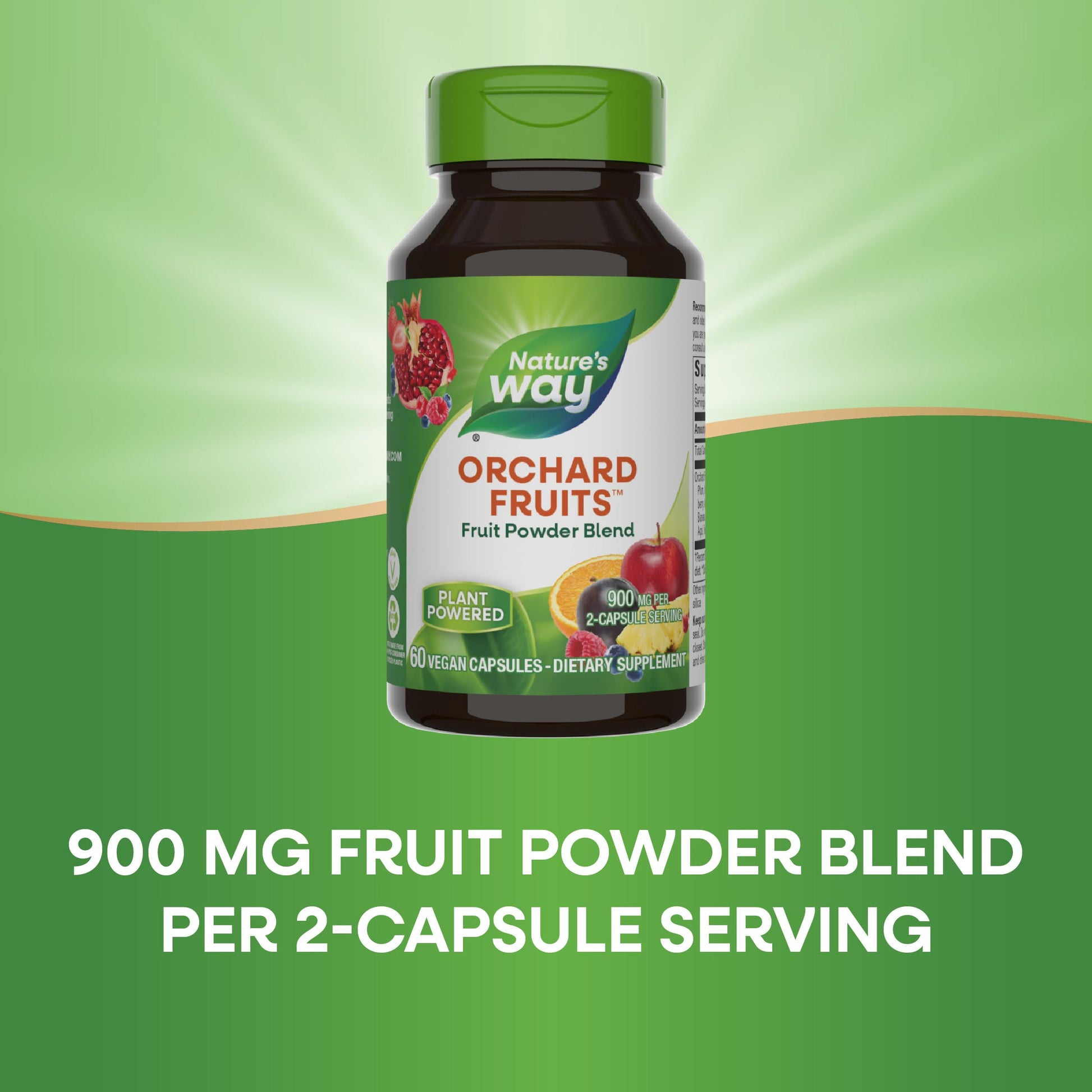 Nature's Way Orchard Fruits, Fruit Powder Blend, Contains 12 Different Fruits, 900mg Per 2-Capsule Serving, 60 Capsules Nature's Way Au supplements