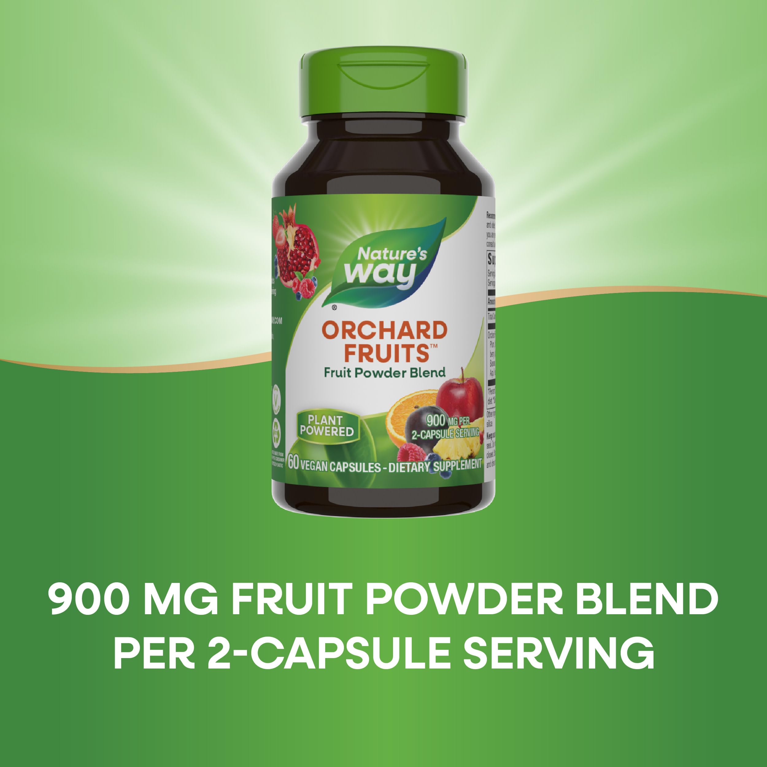 Nature's Way Orchard Fruits, Fruit Powder Blend, Contains 12 Different Fruits, 900mg Per 2-Capsule Serving, 60 Capsules Nature's Way Au supplements