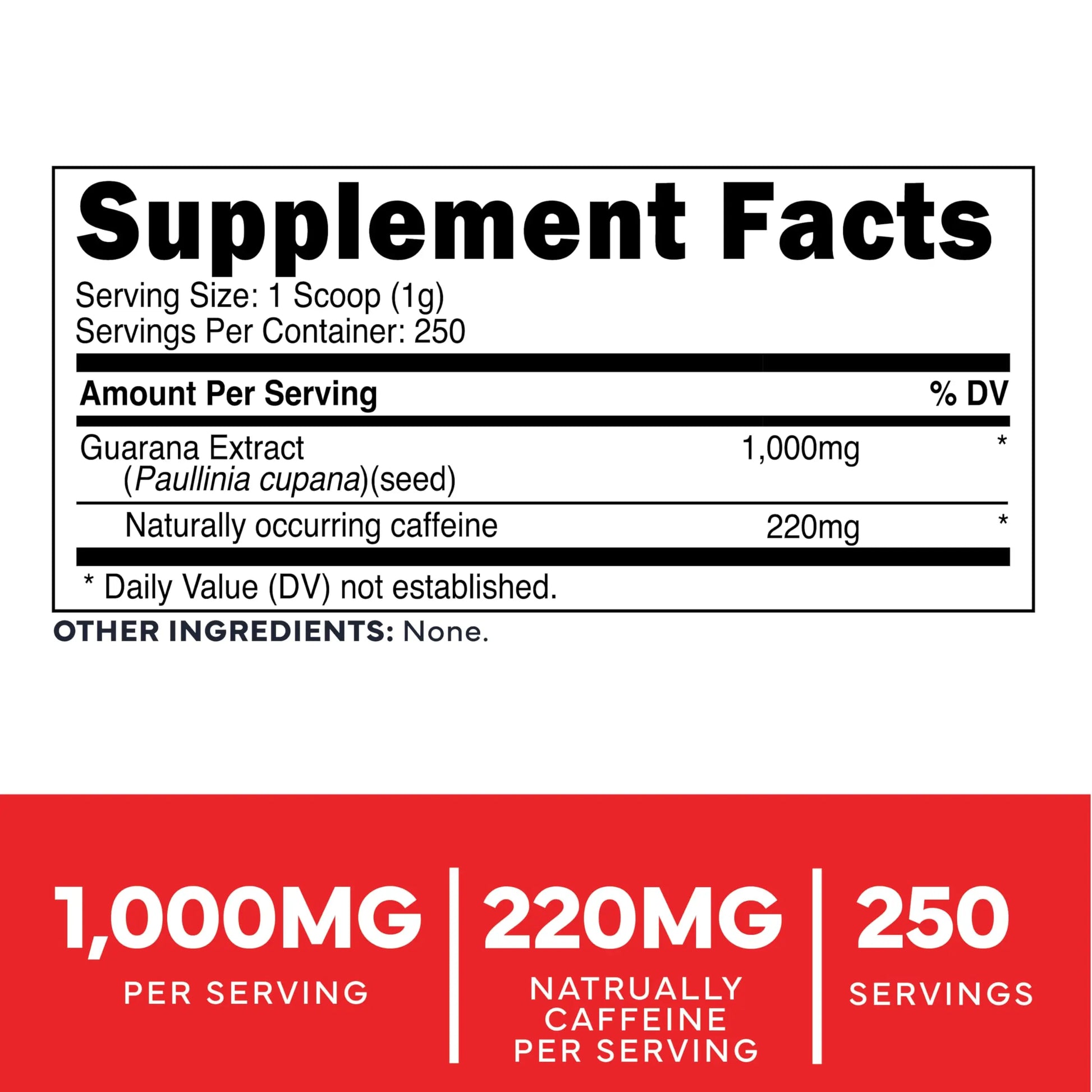Type Zero Clean Guarana Powder Drink Mix (250 Servings, Unflavored) - 220 MG Caffeine Per Serving, Natural Caffeine, Non GMO, Gluten Free Type Zero Au supplements