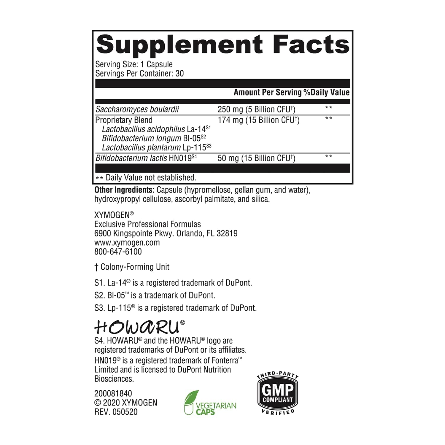XYMOGEN ProbioMax Sb 35B - 35 Billion CFU Probiotic Supplement for Digestive Health Support* - Saccharomyces Boulardii - Vegetarian, Non-GMO & Gluten-Free - 30 Capsules XYMOGEN Au supplements