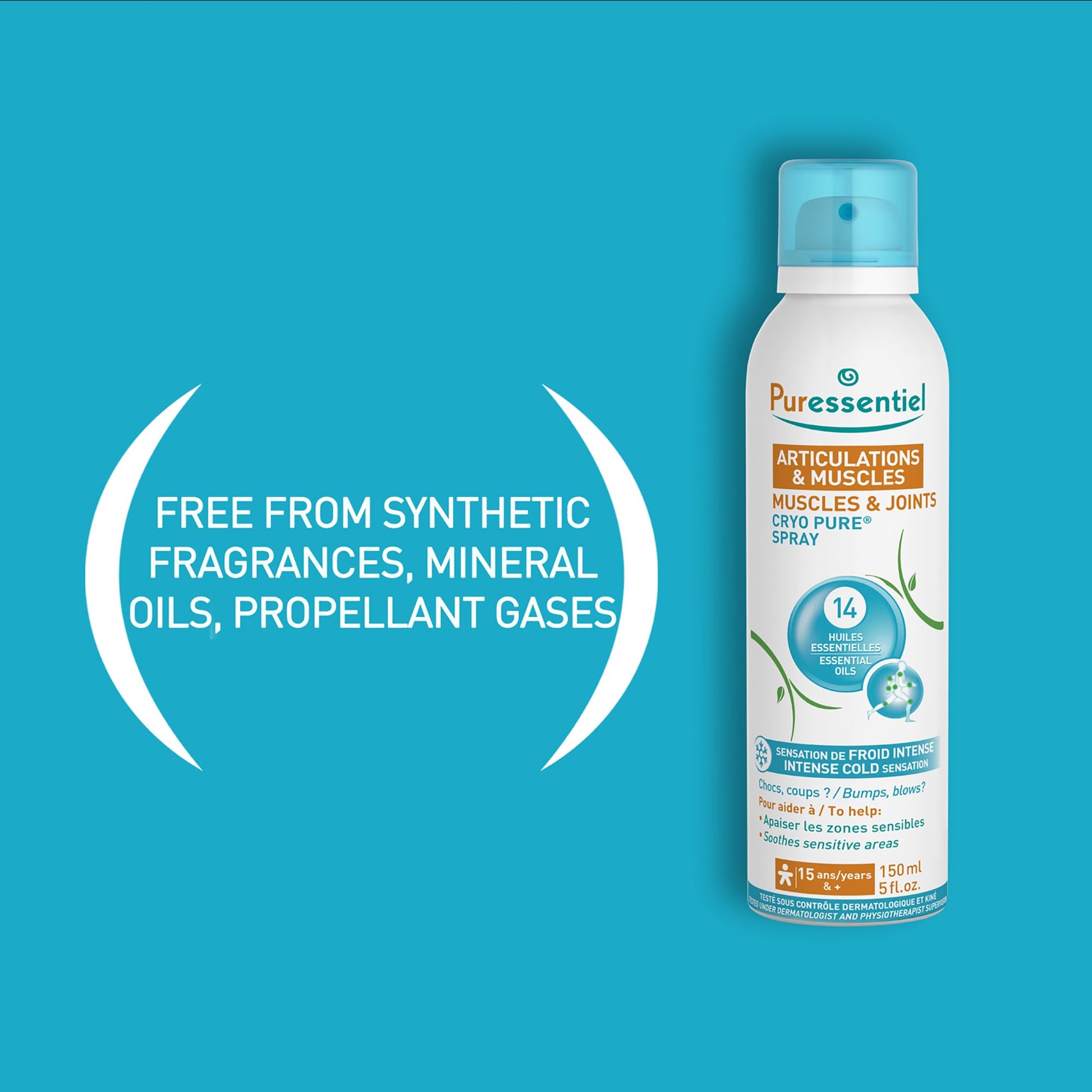 Puressentiel Muscles and Joints Cryo Pure Spray - Natural Menthol and Essential Oils Soothe Muscle Stiffness - Long Lasting Cooling Sensation - 5 oz Puressentiel Au supplements