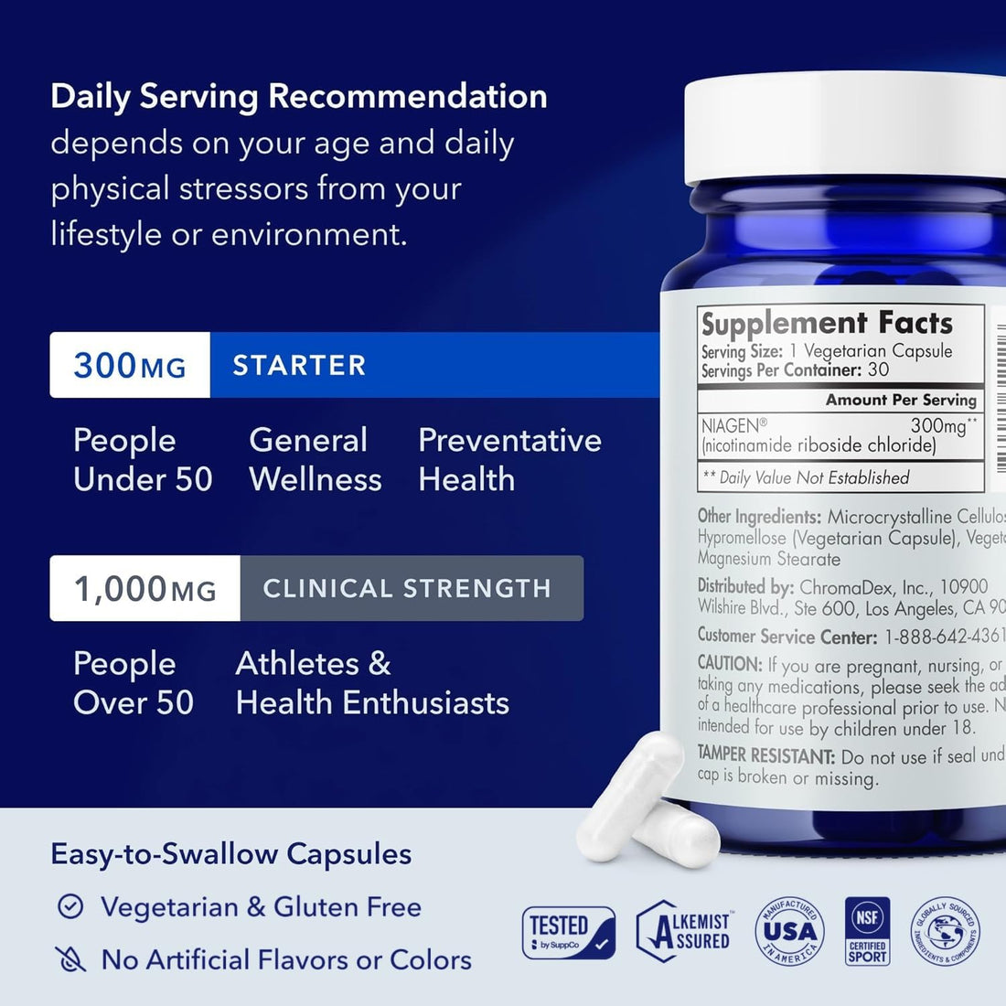 TRU NIAGEN Patented NAD Supplement for Brain Function, Anti Aging & Cell Regeneration, 300mg Niagen, 30 Servings | Supports Cellular Energy, Muscle | Nicotinamide Riboside (NR) Take 1 Daily | 1 Bottle TRU NIAGEN Au supplements