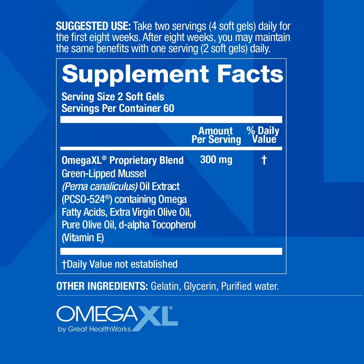 OmegaXL Joint Support Supplement - Natural Muscle Support, Green Lipped Mussel Oil, Soft Gel Pills, Drug-Free, 120 Count OmegaXL Au supplements
