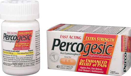 Percogesic Aspirin Free Pain Relief Tablets, Extra Strength, Acetaminophen and Diphenhydramine, 40 ct (Pack of 1) PercogesicAu supplements
