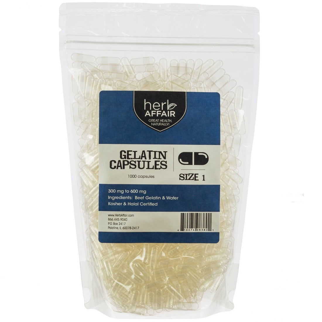 Herb Affair Clear Empty Gelatin Capsules Size 1-1000 Count – Holds 300-600mg - Great for Dogs and Kids Medication - Works with Most Capsule Fillers Herb Affair uk supplements