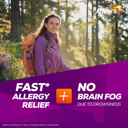 Allegra Adult 24-Hour Allergy Relief Tablets, Non-Drowsy Indoor and Outdoor Allergy Medicine, 180 mg Fexofenadine HCI Antihistamine Pill, 90 Count Plus 1 Count Travel Pack Allegra buy supplements Au