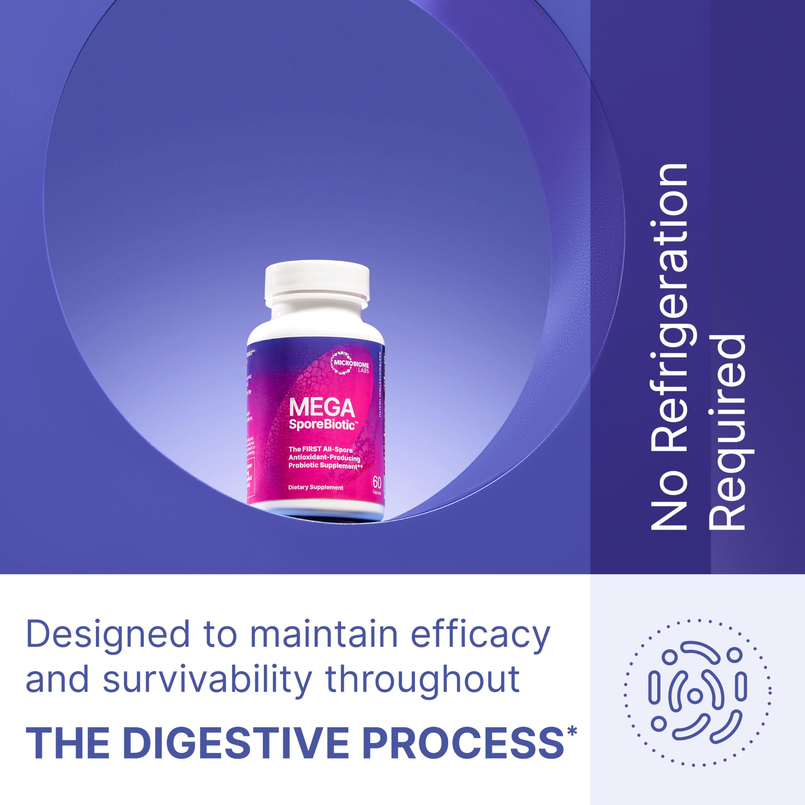 Microbiome Labs MegaSporeBiotic Probiotics for Women & Men - Spore-Based Probiotic for Gut Health & Digestive Support - Shelf-Stable, Travel-Friendly, Mens & Womens Probiotics (60 Capsules) Microbiome Labs Au supplements