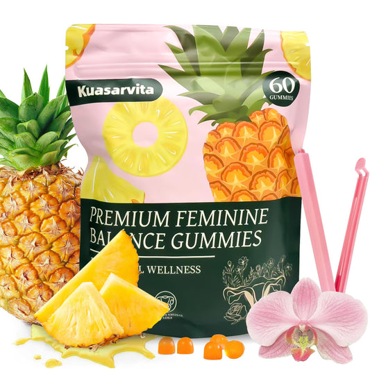 Kuasarvita Peeshlita Women’s Vaginal Probiotics Gummies – pH Balance Support + Feminine Wellness & Comfort, Pineapple Flavor, Natural Probiotic Blend – 60 Gummies KuasarvitaAu supplements