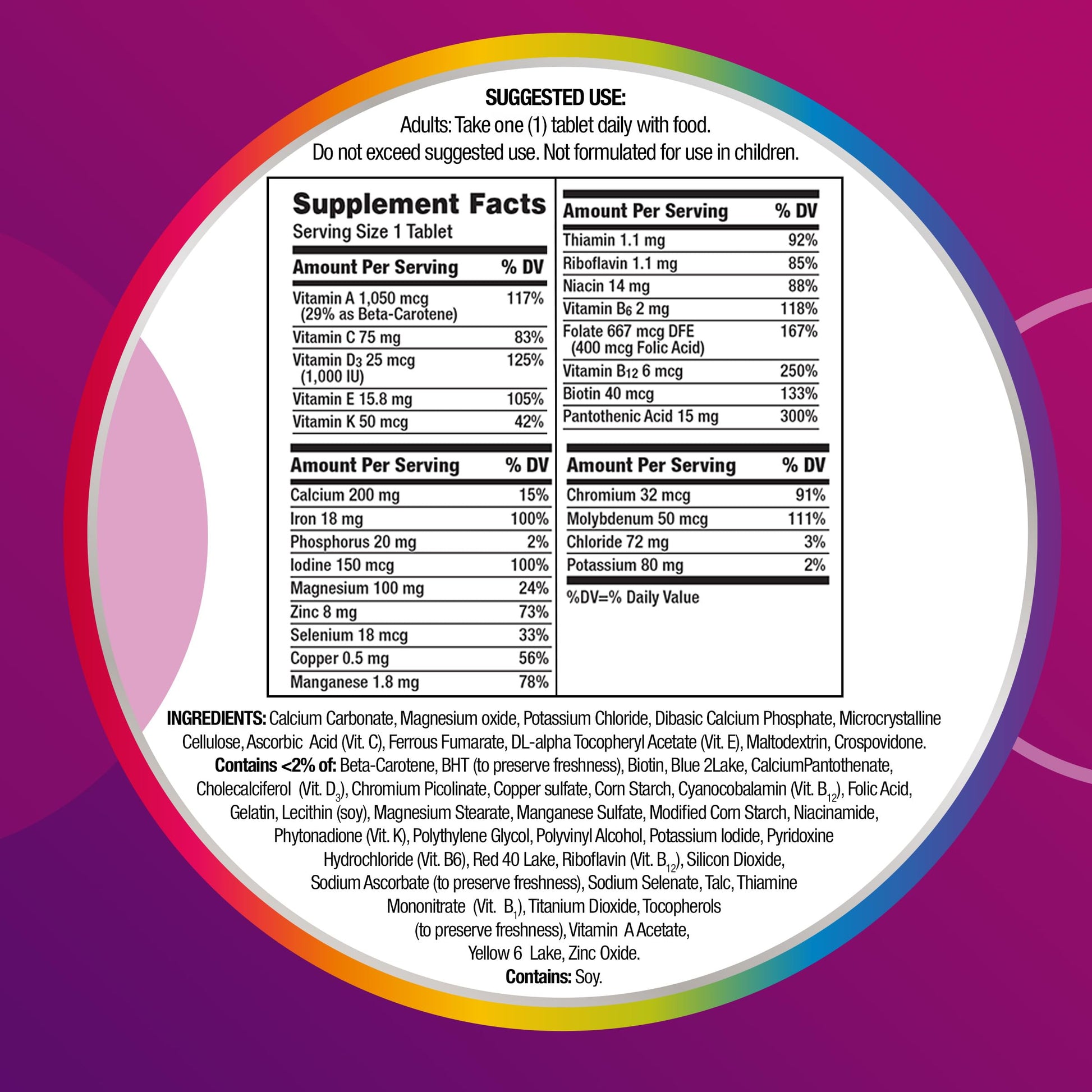Centrum Multivitamin Tablet for Women, Multivitamin/Multimineral Supplement with Iron, Vitamin D3, B Vitamins and Antioxidant Vitamins C and E Centrum Au supplements