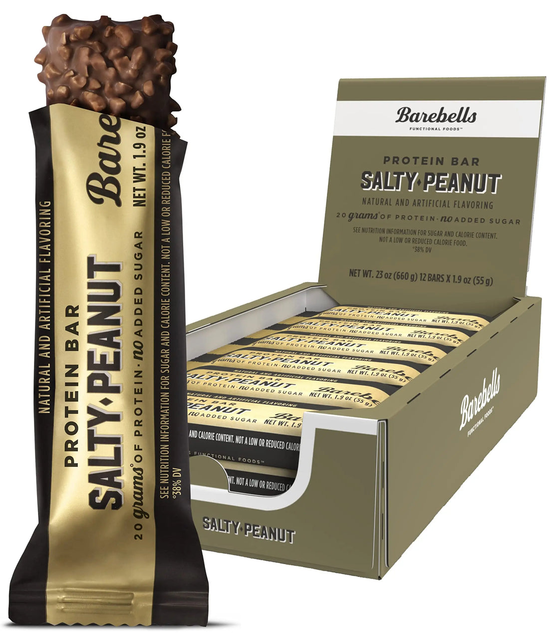 Barebells Salty Peanut Protein Bars, 12 Count - 20g Protein, 1g Sugar Snack Bars BAREBELLS uk supplements