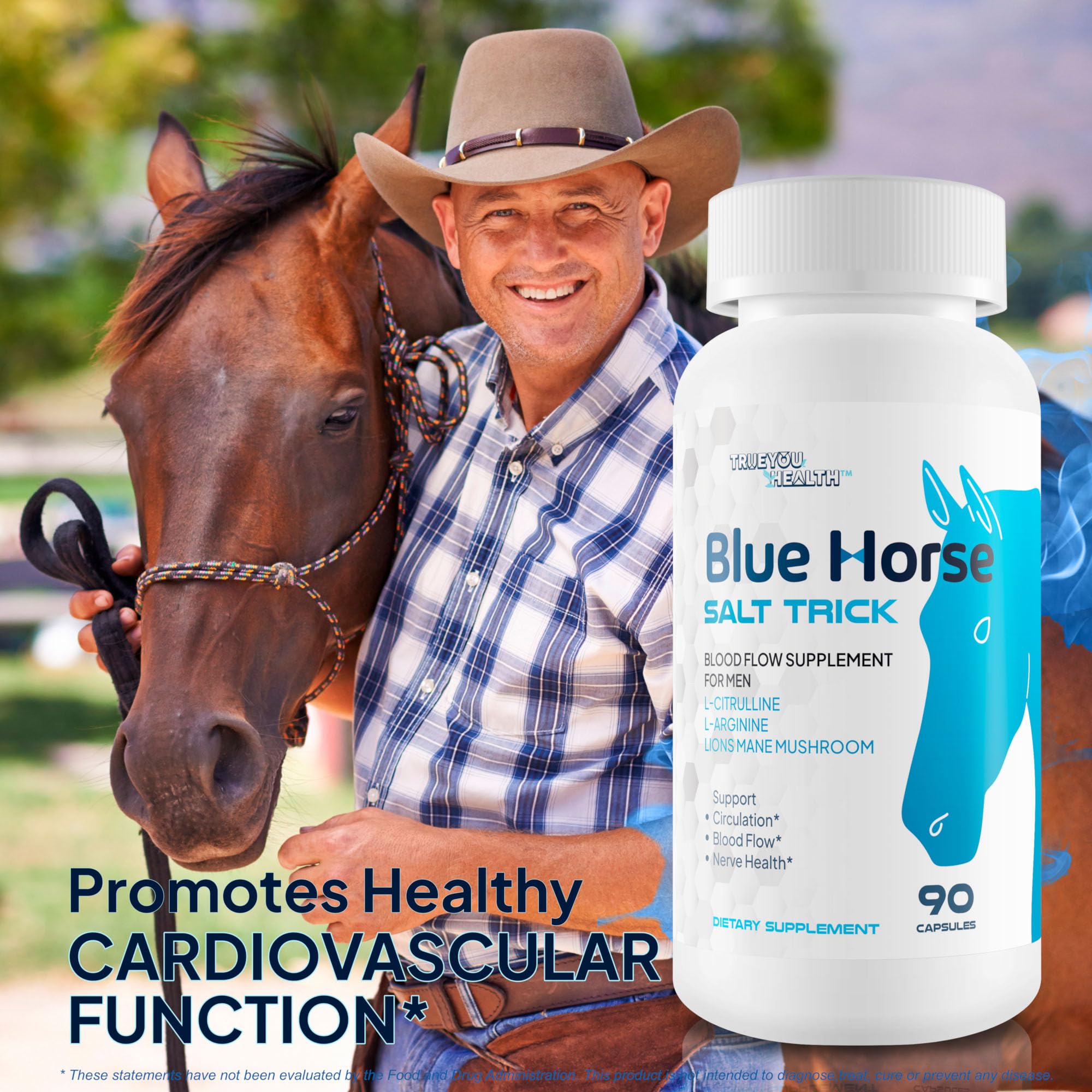 Blue Horse Salt Trick - Our Best Blood Flow Supplement for Men - Our Best Circulation Supplement - Male Circulation Supplements Nitric Oxide Vasodilator to Improve Blood Flow 7 Blue Salt Trick for Men True You Health Au supplements