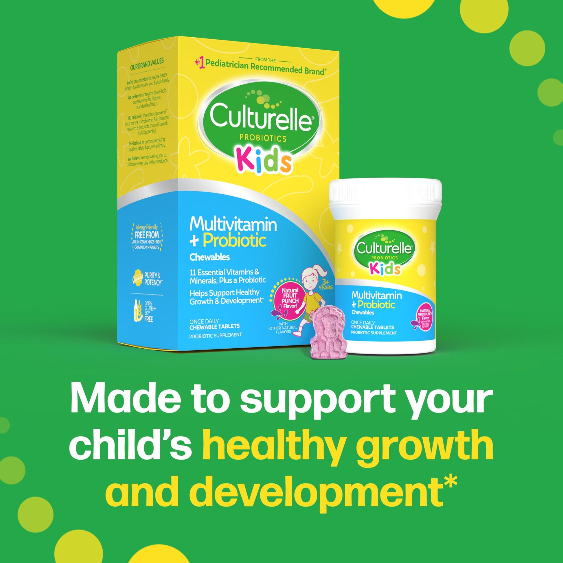 Culturelle Kids Complete Chewable Multivitamin + Probiotic For Kids, Ages 3+, 50 Count, Digestive Health, Oral Health & Immune Support CulturelleBuy Supplements Australia