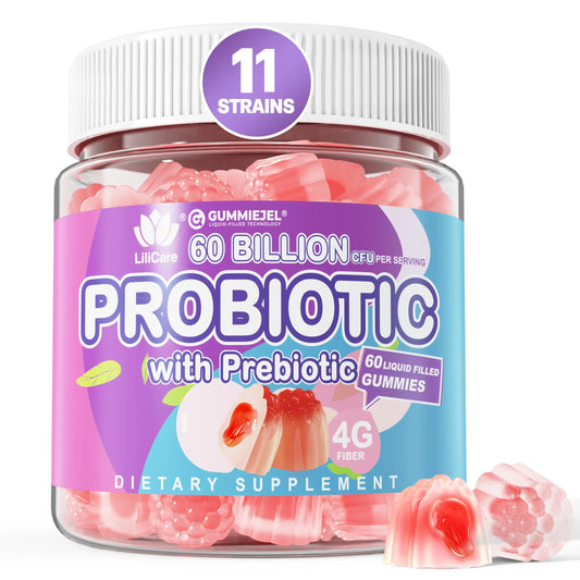 Probiotic Gummies 60 Billion CFU for Women Men & Kids, 11 Strains Probiotics + Organic Prebiotics Fiber for Immune, Digestive Health, Supports Constipation, EnvyDealAU supplements