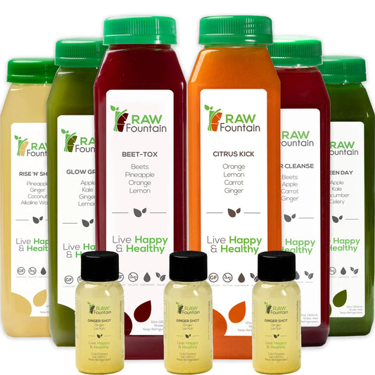 Raw Fountain 1 Day Juice Cleanse, All Natural Detox Cleanse, Cold Presssed Fruit Raw FountainAU supplements