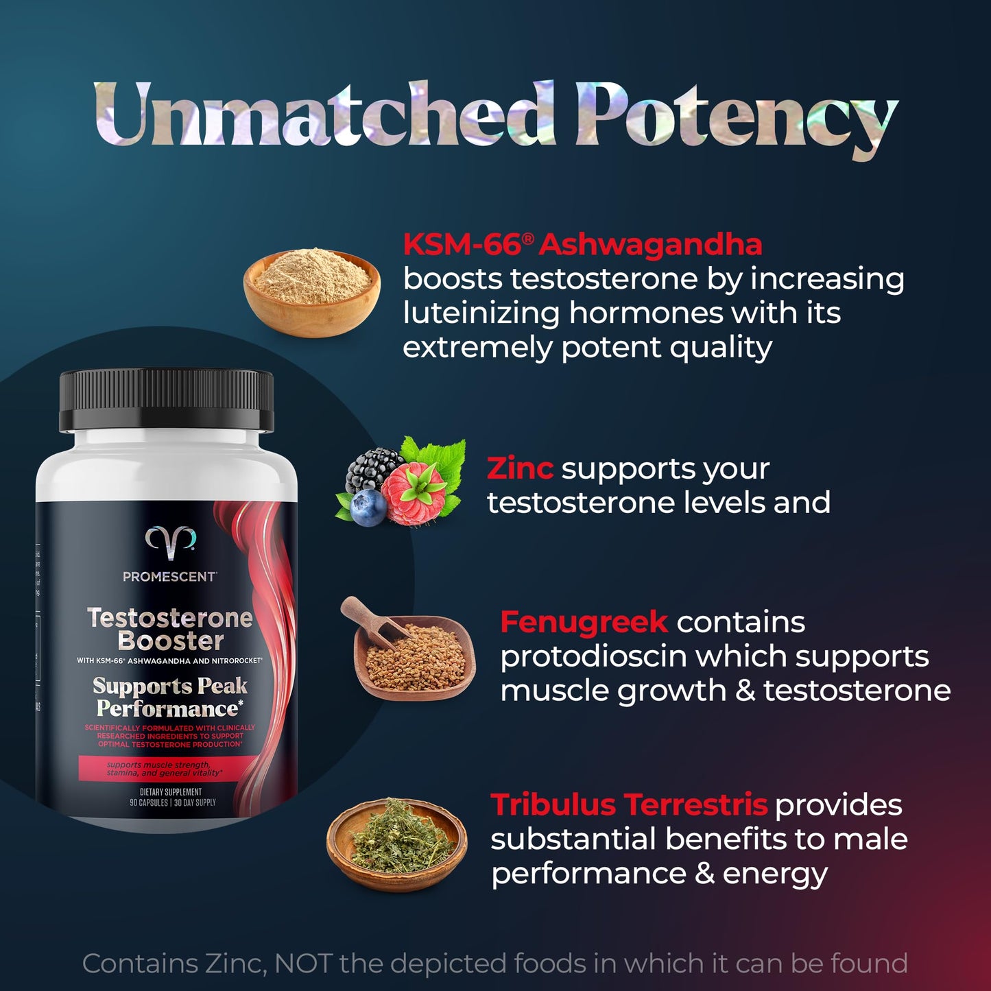 Promescent Testosterone Booster for Men Supplement w/Tongkat Ali (LongJack), KSM-66 Ashwagandha, Goat Weed, Fenugreek & Tribulus Terrestris, Supports Natural Energy, Stamina & Strength, 90 Capsules PromescentUS supplements