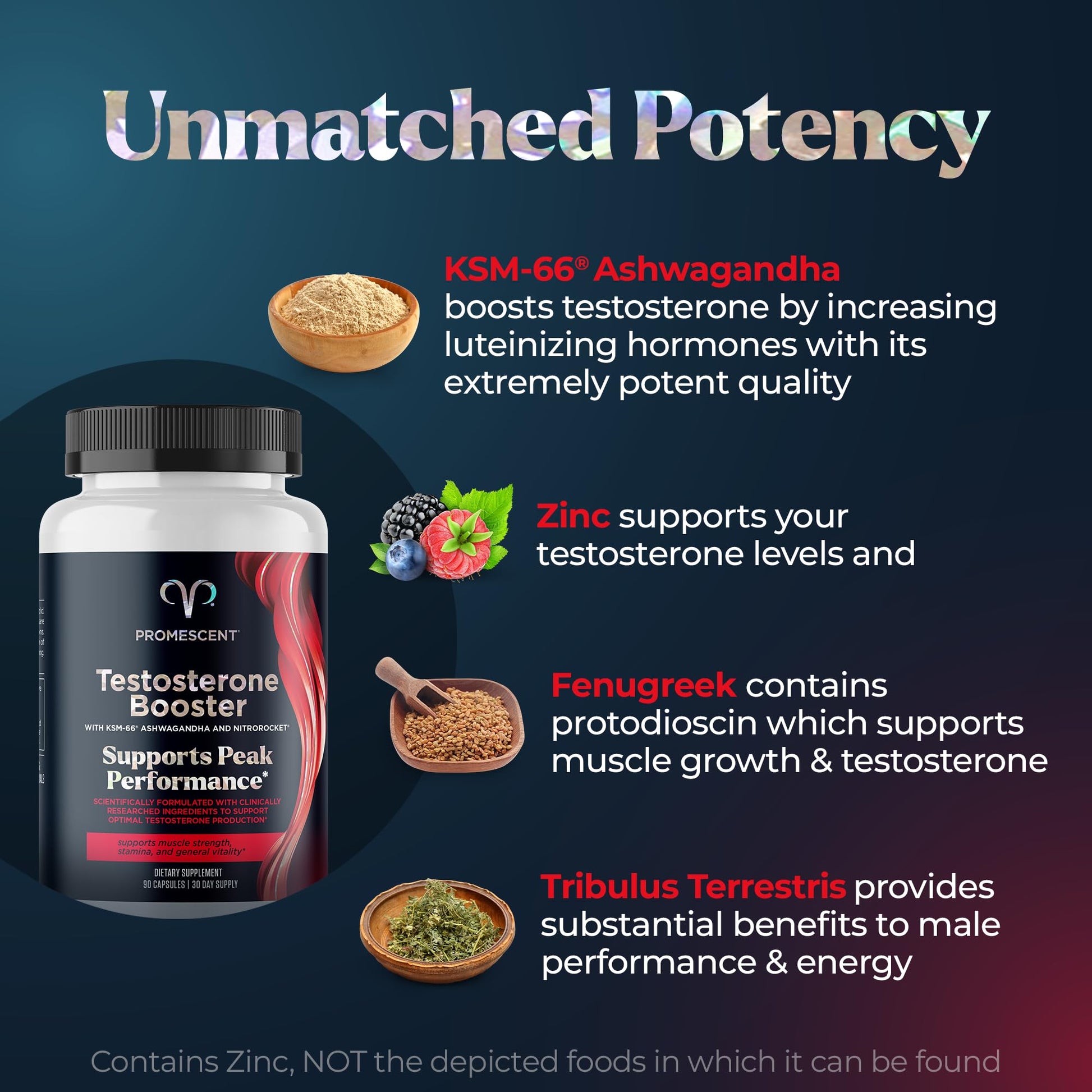 Promescent Testosterone Booster for Men Supplement w/Tongkat Ali (LongJack), KSM-66 Ashwagandha, Goat Weed, Fenugreek & Tribulus Terrestris, Supports Natural Energy, Stamina & Strength, 90 Capsules PromescentUS supplements