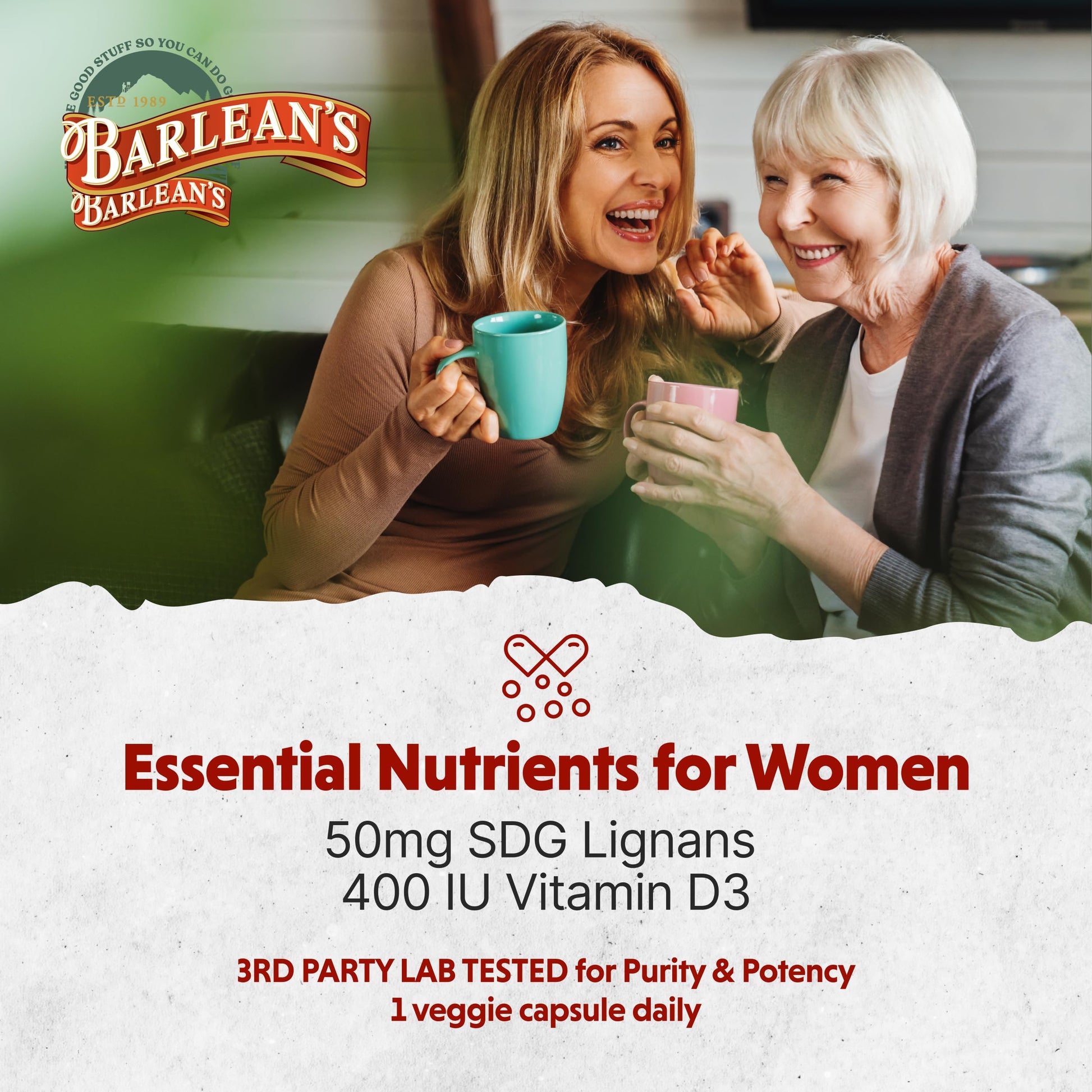 Brevail Plant Lignan Extract Capsules, Proactive Breast Health Supplement with 50 mg SDG Lignans from Flax Seed Hulls for Healthy Estrogen Balance and PMS Mood Support Pills, 30 Count Barlean's Au supplements