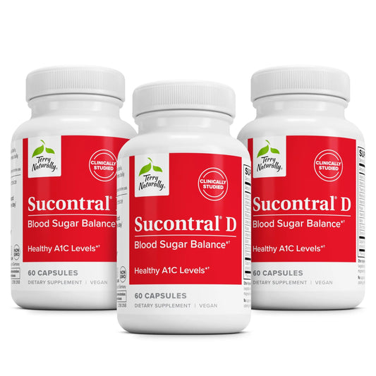 Terry Naturally Sucontral D - B-Complex & Folate Supplement - Carbohydrate Metabolism Support - Vitamin & Mineral Supplement with Zinc & Chromium - 60 Capsules (Pack of 3) Terry NaturallyAU supplements