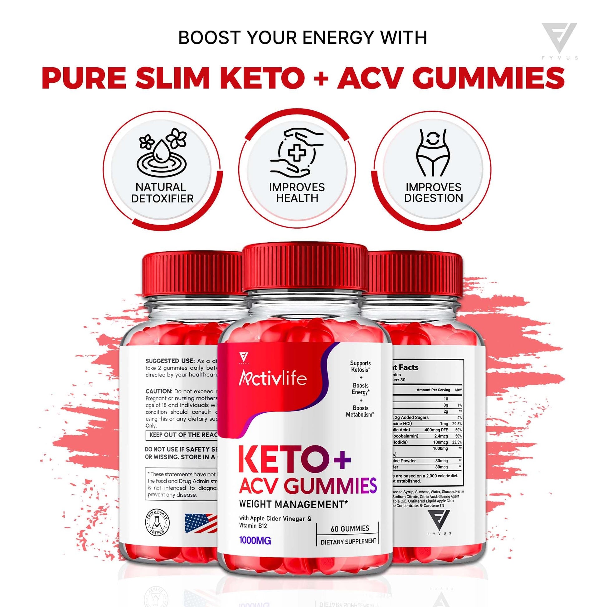 (2 Pack) Activlife Keto ACV Gummies Activelife Keto Advanced, Active Life Keto FyvusUS supplements