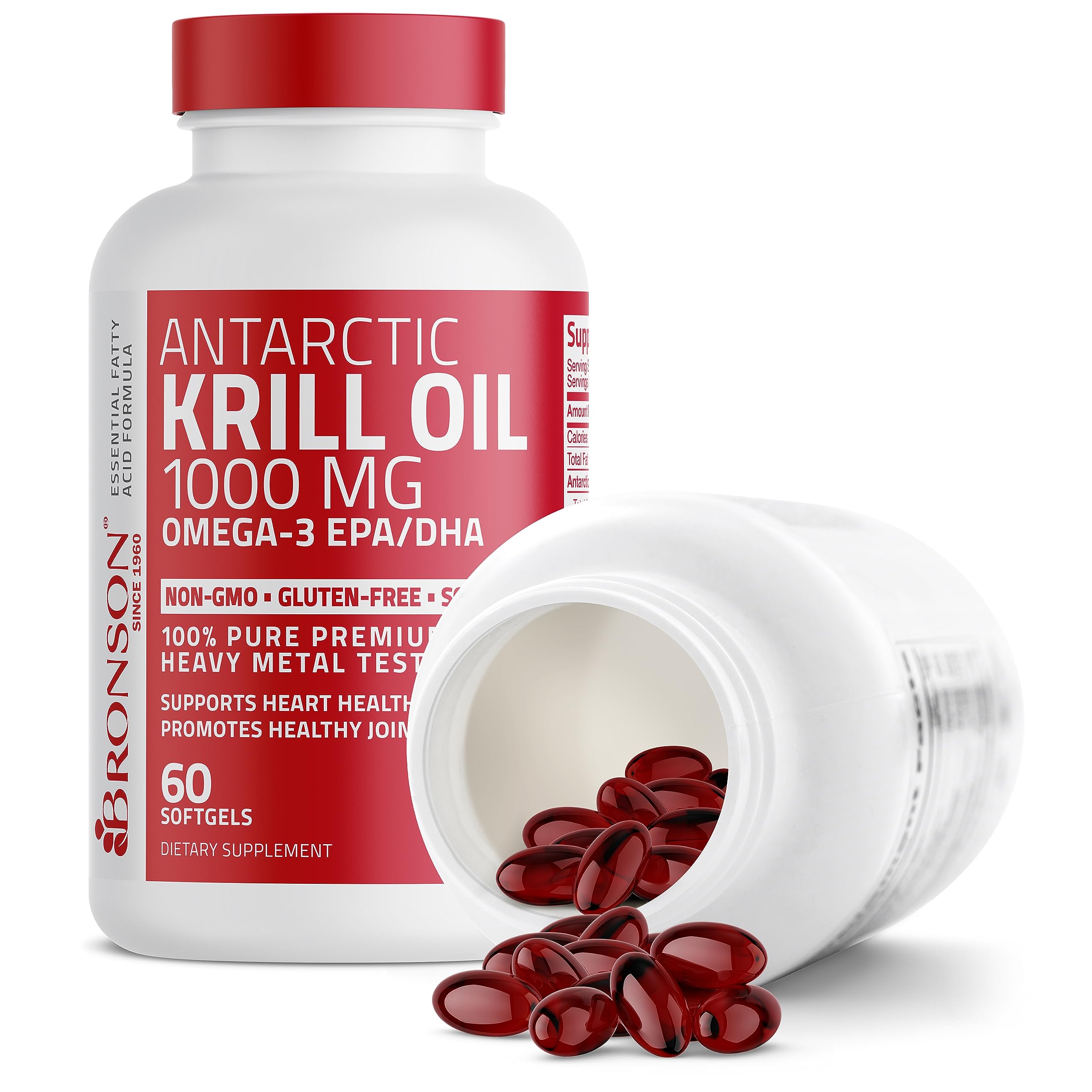 Bronson Antarctic Krill Oil 1000 mg with Omega-3s EPA, DHA, Astaxanthin Bronson Au supplements