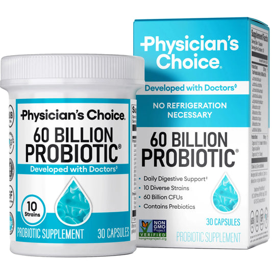 Physician's CHOICE Probiotics 60 Billion CFU - 10 Strains + Organic Prebiotics - Immune, Digestive & Gut Health - Supports Occasional Constipation Physician's CHOICEAU supplements