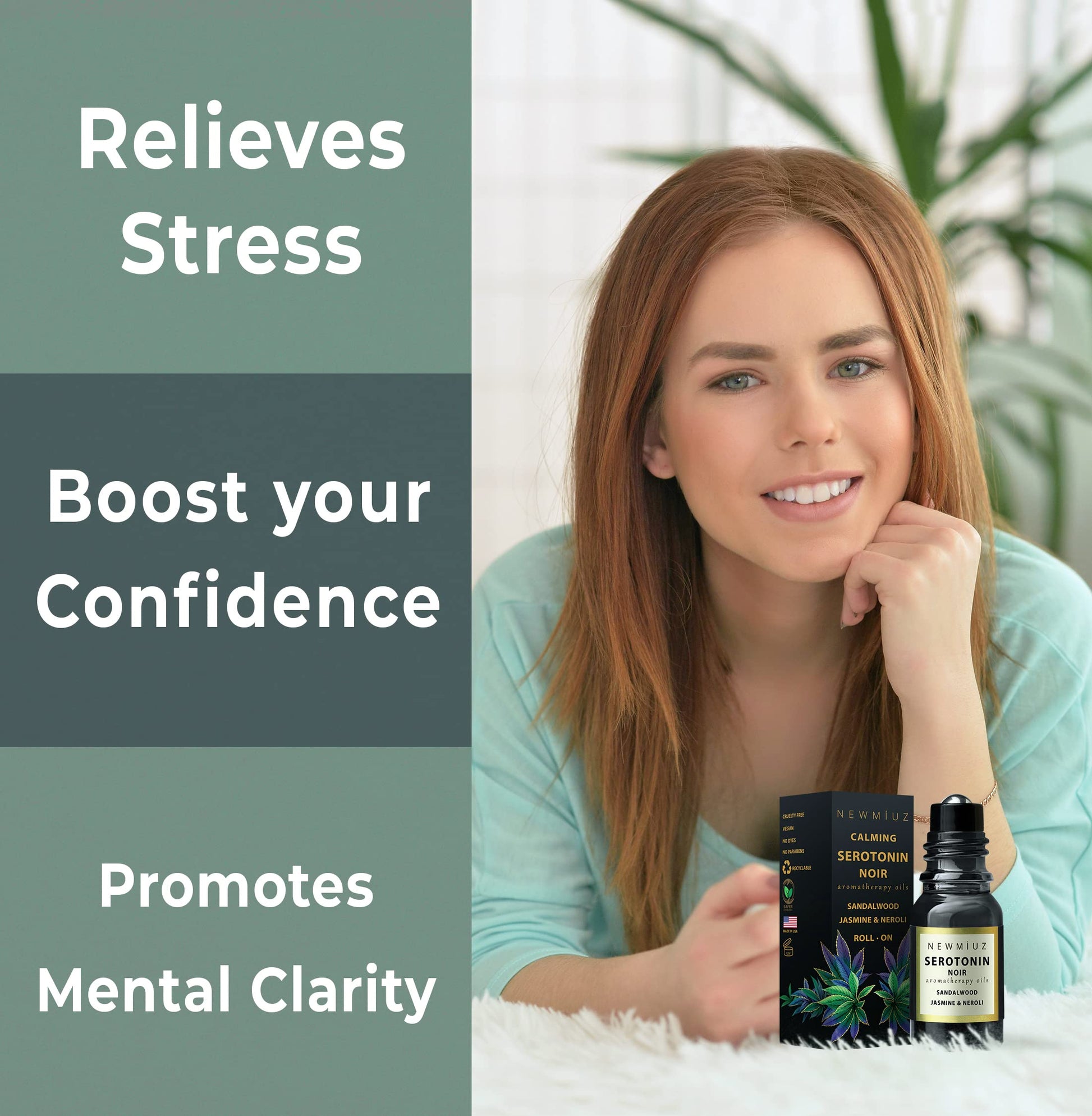 Calm Roll on Essential Oil Stress Relief Sandalwood Jasmine Destress Relaxation Calming Rolle New Miuz Au supplements