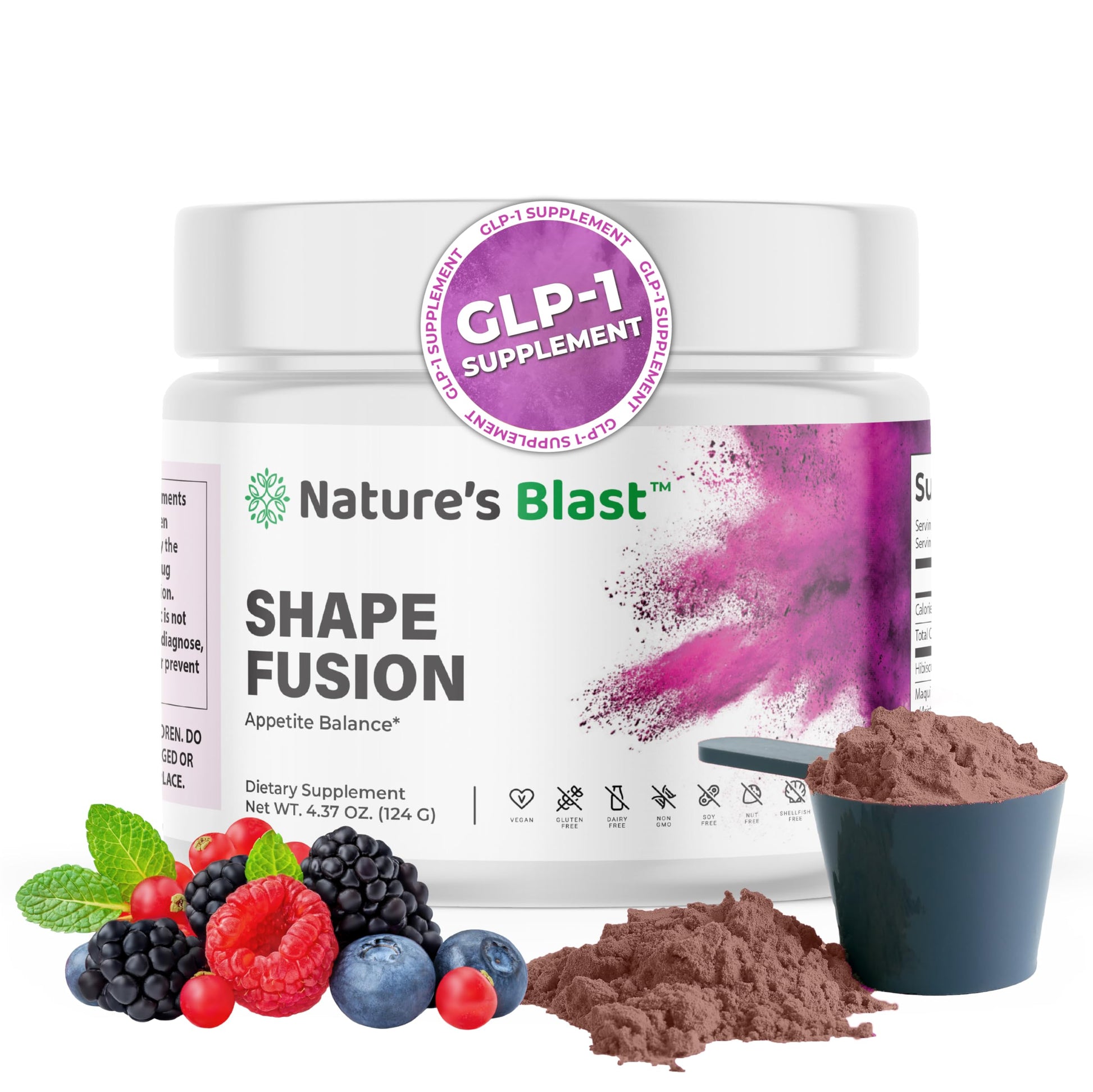 NATURES BLAST Shape Fusion® - GLP-1 Supplements with Ashwagandha, Hibiscus, Ceylon Cinnamon, Maqui Berry & African Mango Extract - Supports Healthy Habits, Energy & Body Balance - 30 Servings NATURES BLAST Au supplements