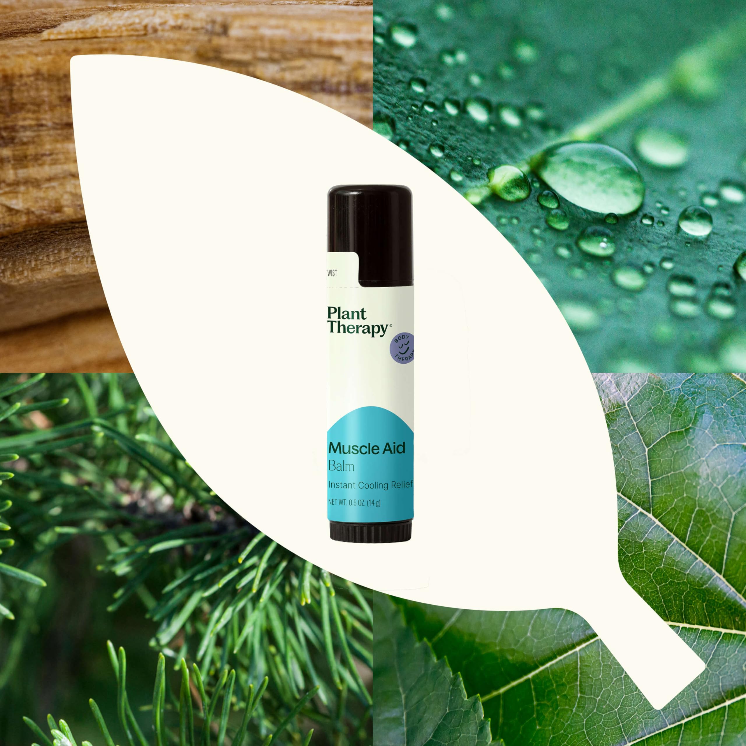 Plant Therapy Muscle Aid Balm .5 oz Soft & Creamy Balm, Cooling Relief, Natural Ingredients Plant Therapy Au supplements