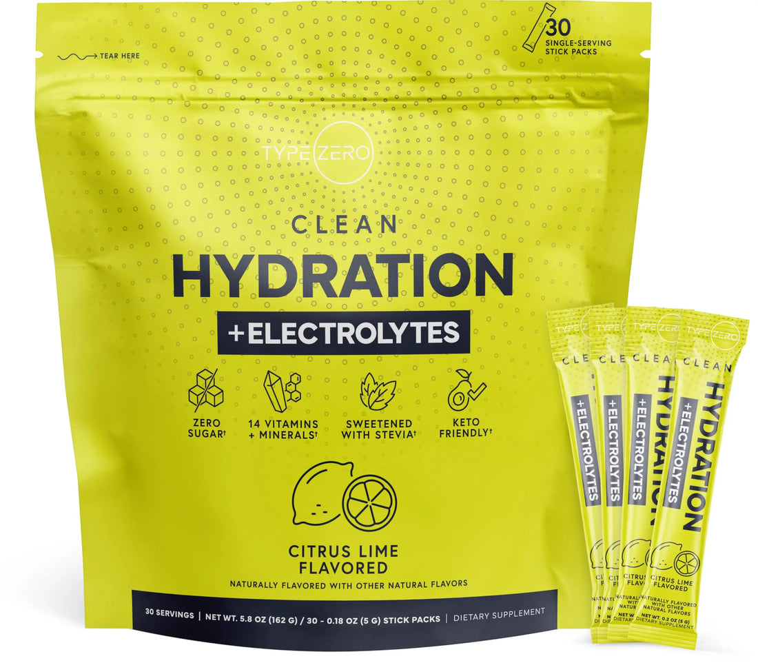 Type Zero Clean Hydration + Electrolytes Drink Mix (30 Single-Serving Packets) (Citrus Lime Flavored) - Advanced Hydration for Any Occasion Type Zero Au supplements