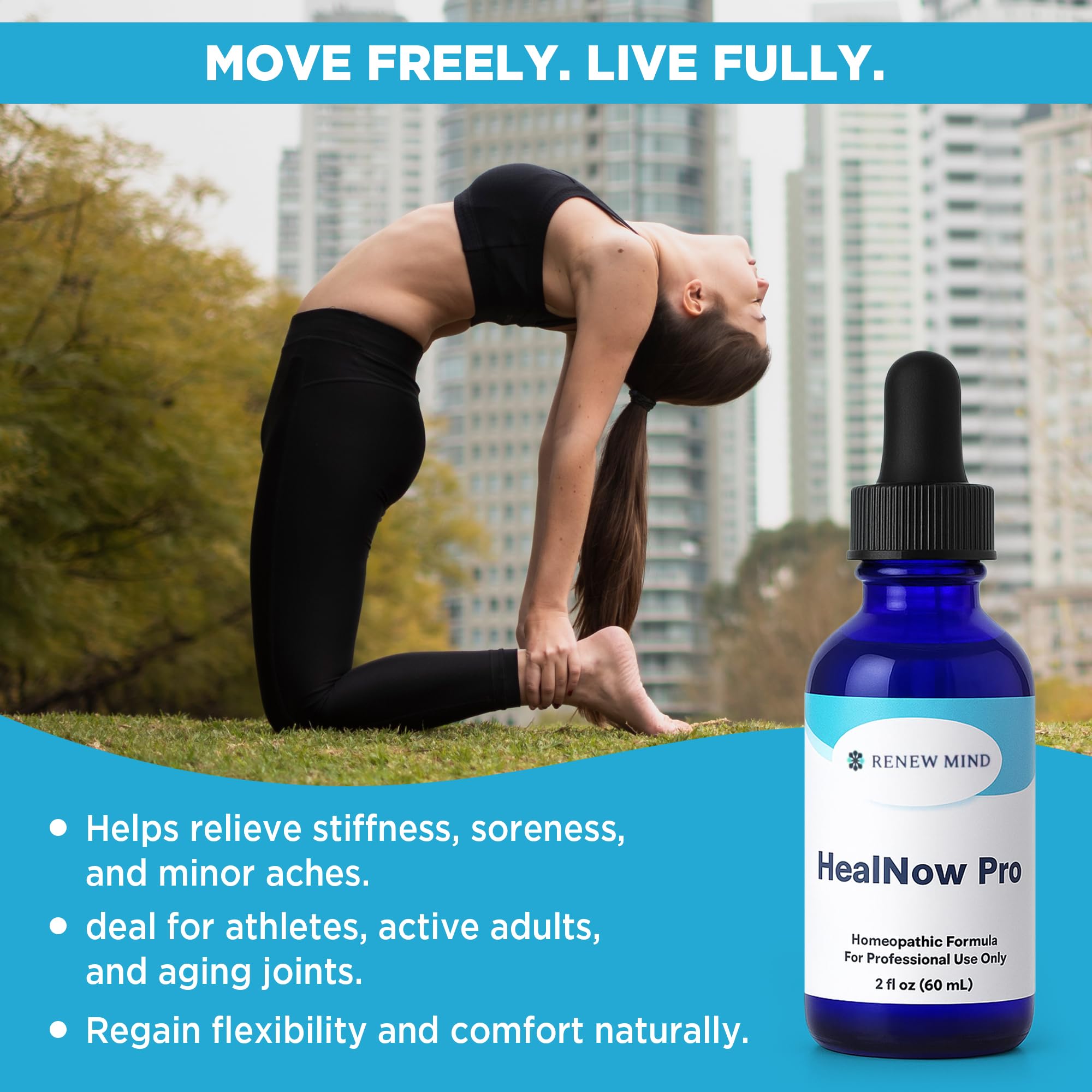 RENEW MIND HealNow Pro Homeopathic Support for Joint Pain, Muscle Aches, Arthritis Pain, and Muscle or Joint Stiffness Professional Grade Formula Promotes Comfort, Mobility & Energy - 2 fl oz RENEW MIND Au supplements