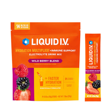Liquid I.V.® Hydration Multiplier +Immune Support - Wild Berry Blend | Electrolyte Powder Drink Mix | 1 Pack (14 Servings) Liquid I.V. Au supplements