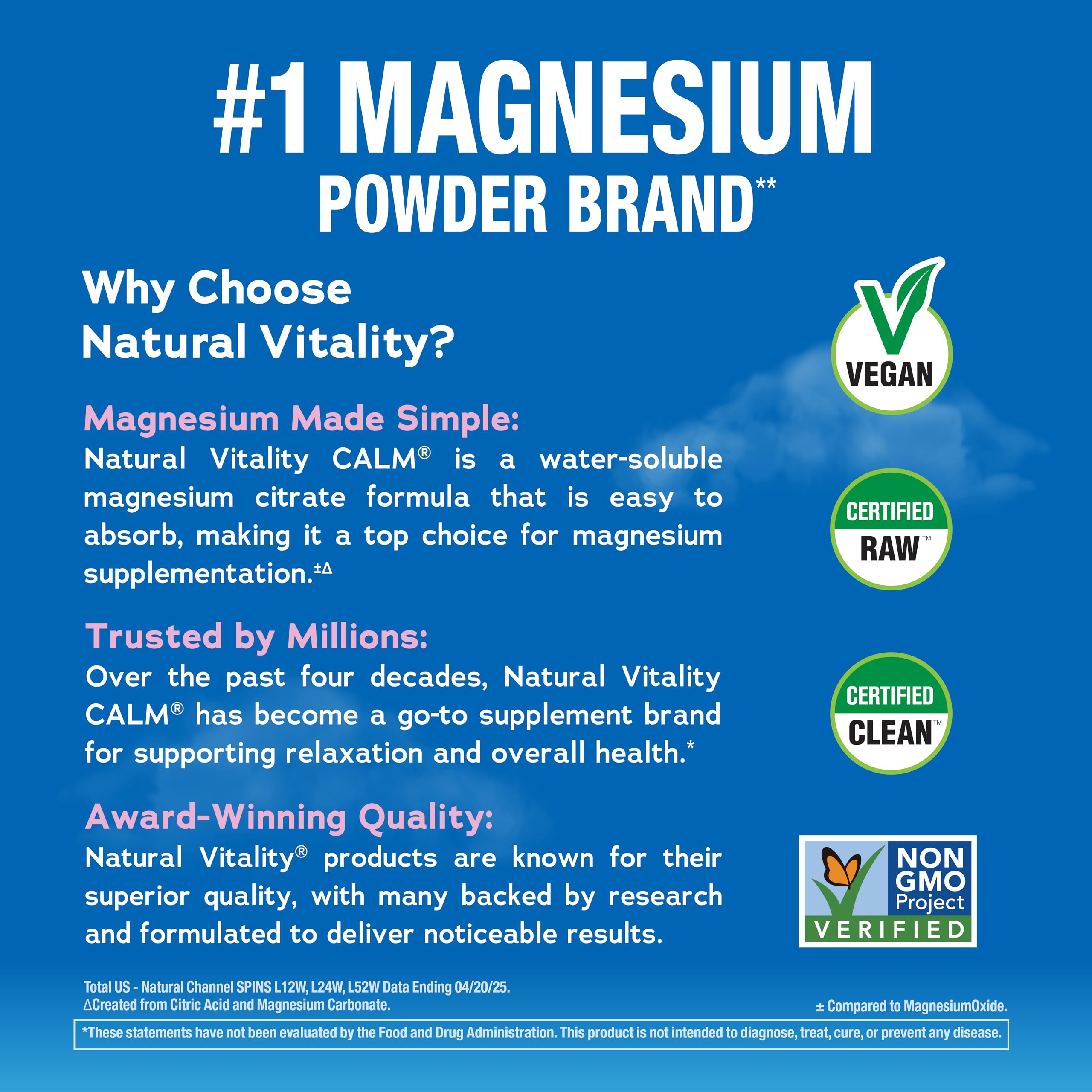 Natural Vitality Calm Magnesium 16oz Powder | Raspberry Lemon Flavored Supplement | Non-GMO, Vegan & Gluten Free Formula Natural Vitality Au supplements