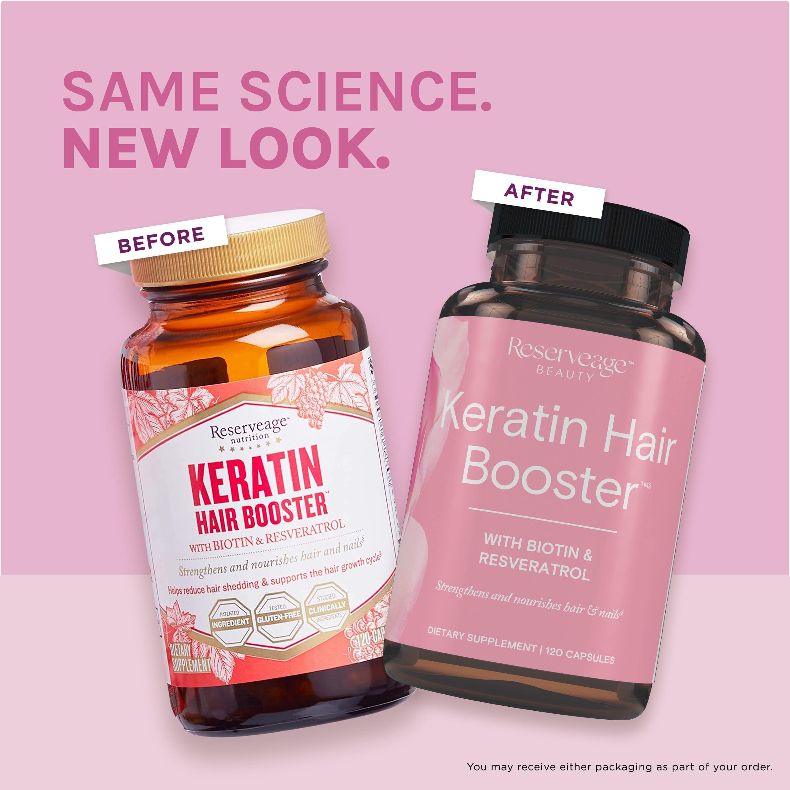 Reserveage Ultra Collagen Booster & Keratin Hair Booster - Features Dermaval, Biotin & Resveratrol - Support Hair & Skin - 90 Ultra Collagen Booster Capsules, 120 Keratin Hair Booster Capsules Reserveage Nutrition Au supplements