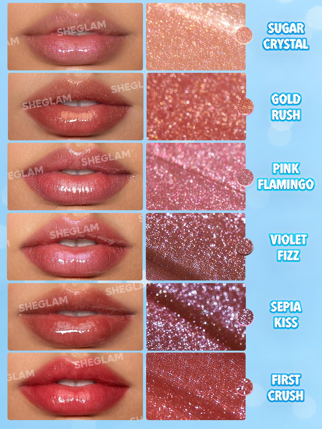 SHEGLAM Pout-Perfect Moisturizing Solid Lip Gloss Shimmer Lip Plumper - Violet Fizz SHEGLAM Au supplements