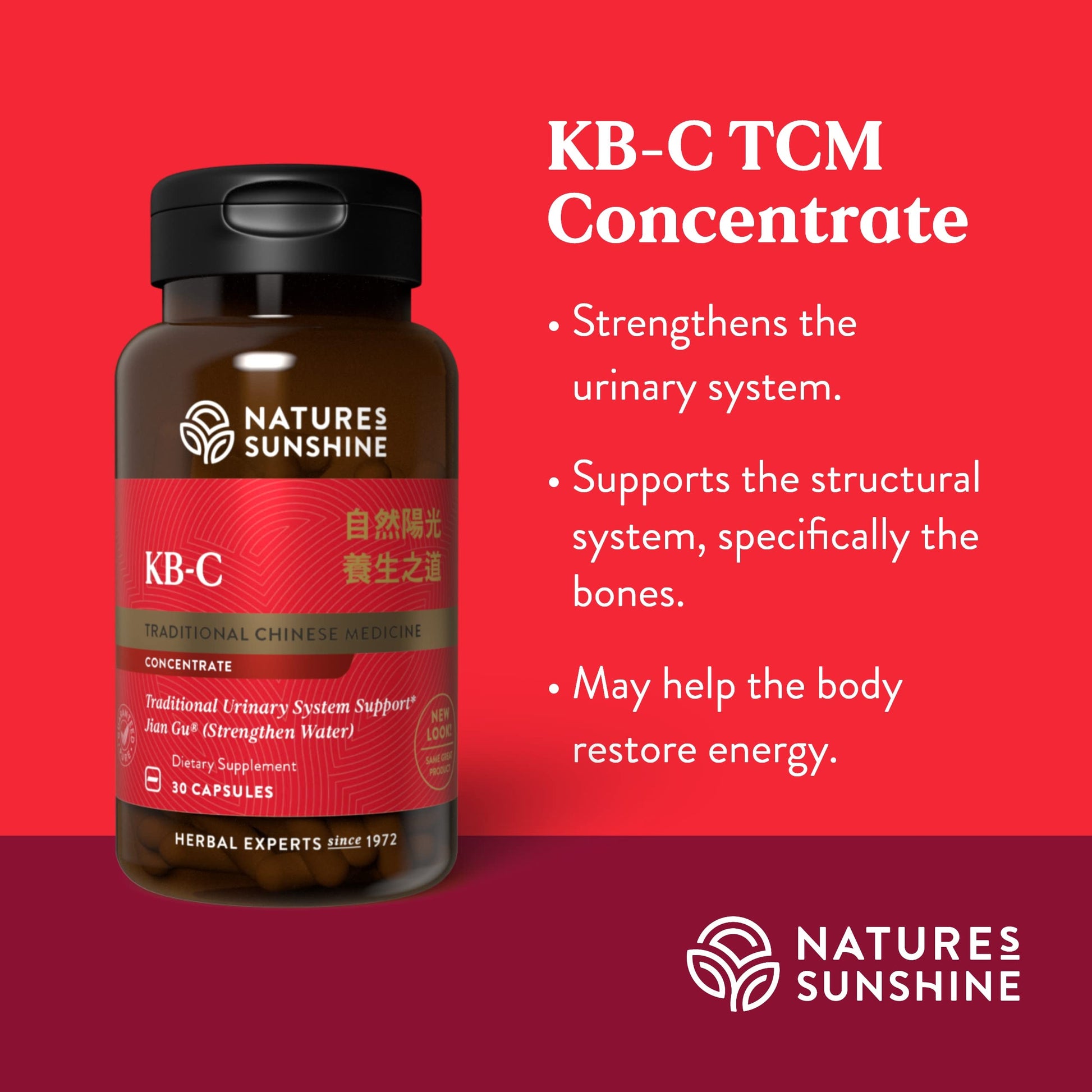 Nature's Sunshine KB-C, Chinese TCM Concentrate, 30 Capsules | Strengthens the Urinary System, Supports the Structural System, and May Help the Body Restore Energy Nature's Sunshine Au supplements