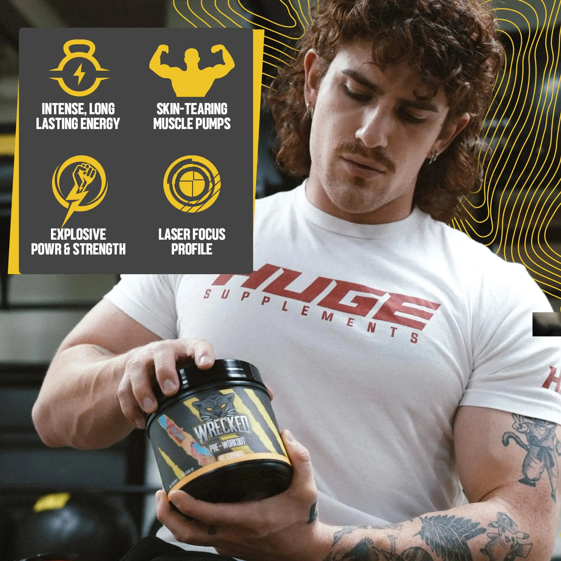 Huge Supplements Wrecked Pre-Workout, 30G+ Ingredients Per Serving to Boost Energy Huge Supplements uk supplements