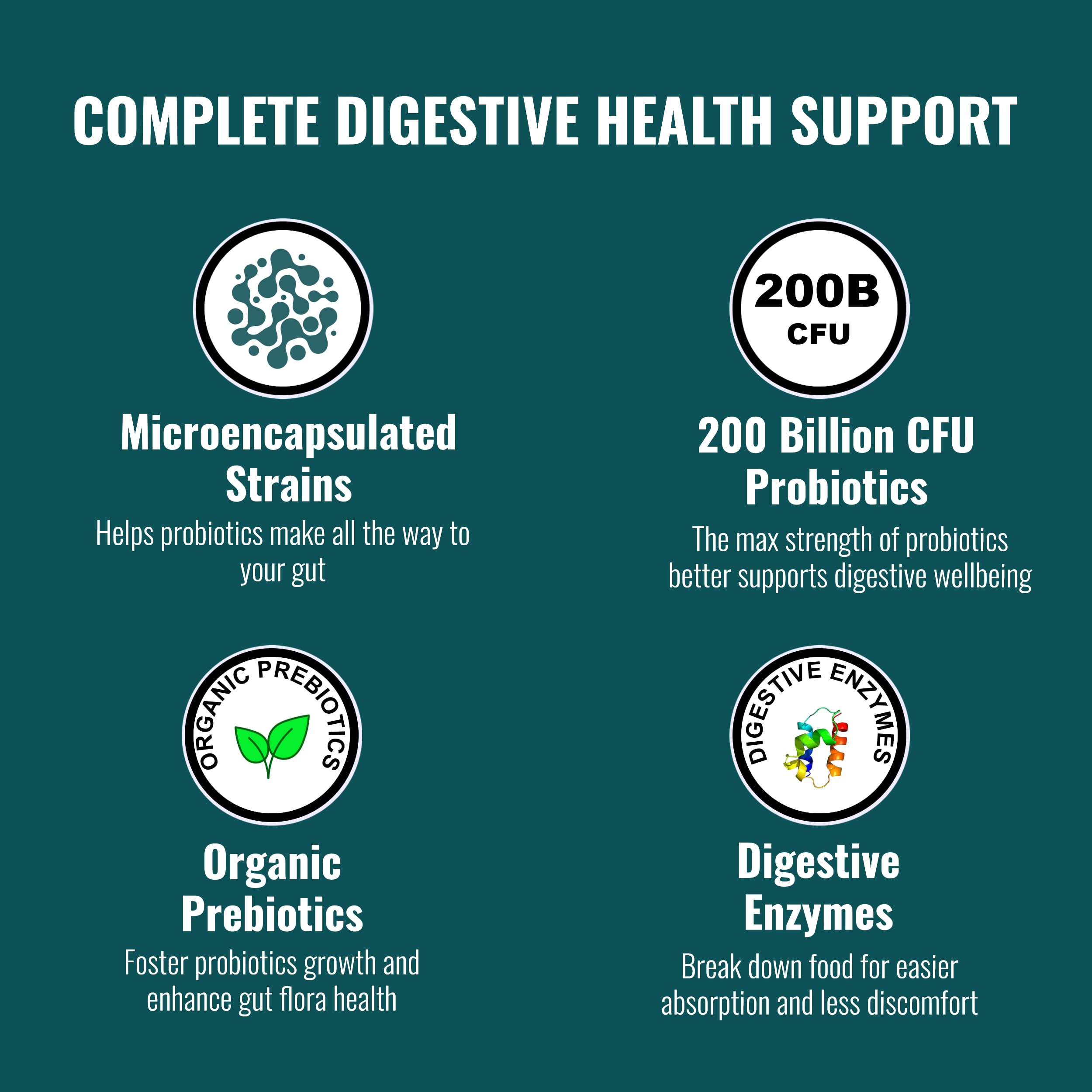 UpNourish Probiotics - 200 Billion CFUs for Men and Women, 15 Clinically Studied Strains, Prebiotics & Enzymes - 60 Vegan Capsules UpNourish Au supplements